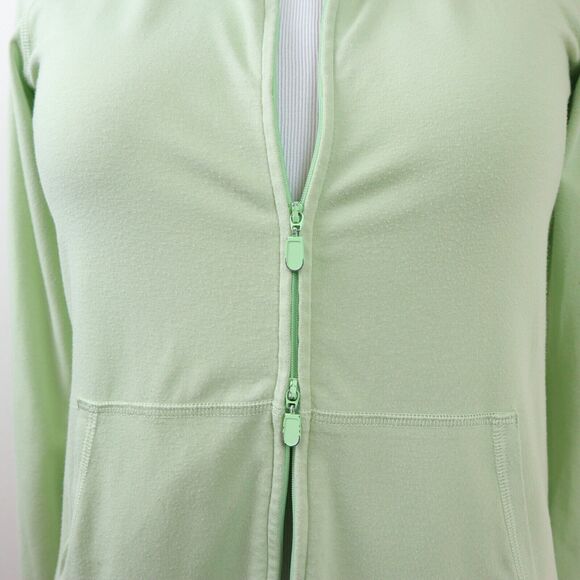 Eileen Fisher Size S Organic Cotton Jersey Zip Jacket Light Green - Picture 8 of 12
